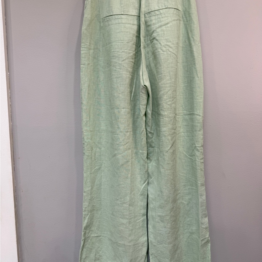 Abercrombie & Fitch Women’s XXS Mint Green Linen Wide Leg Pants - Picture 1 of 5